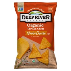 DEEP RIVER: Organic Nacho Cheese Tortilla Chips, 7 oz