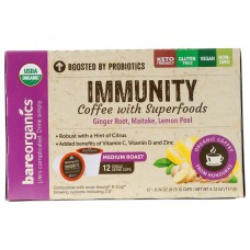 BAREORGANICS: Organic Immunity Coffee With Superfoods, 4.13 oz
