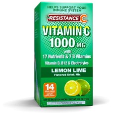 RESISTANCE C: Vitamin C Lemon Lime 14 Stick Packs, 3.92 oz