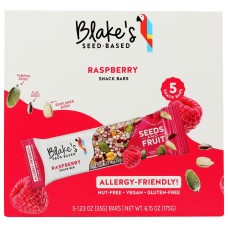 BLAKES SEED BASED: Raspberry Snack Bars 5Ct, 6.15 oz