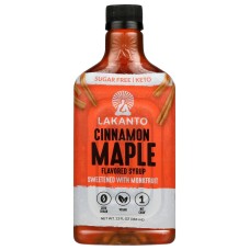 LAKANTO: Cinnamon Maple Flavored Syrup Sweetened With Monkfruit, 13 oz