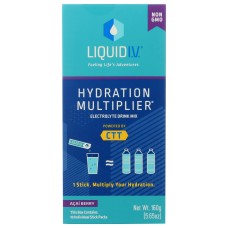 LIQUID IV: Hydration Multiplier Acai Berry Electrolyte Drink Mix 10 Count Sticks, 5.65 oz