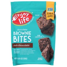ENJOY LIFE: Bites Brownie Chocolate, 4.76 oz