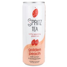 SPRITZ TEA: Golden Peach With Lemon And Pomegranate Sparkling Green Tea, 12 fo