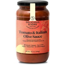 DELICIOUS AND SONS: Tomato And Italian Olive Sauce, 18.7 oz
