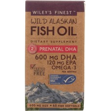 WILEYS FINEST: Prenatal DHA Wild Alaskan Fish Oil Softgel, 60 sg
