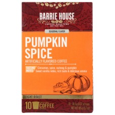 BARRIE HOUSE: Pumpkin Spice Coffee 10 Single Serve Capsules, 3.7 oz