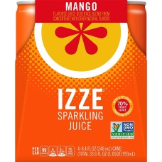 IZZE BEVERAGE: Mango Sparkling Juice 4Pk, 33.6 fo