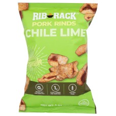 RIB RACK: Chile Lime Pork Rinds, 4 oz