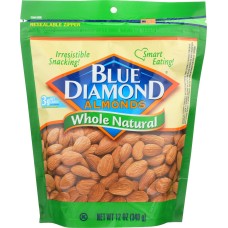 BLUE DIAMOND: Almonds Whole Natural, 12 oz