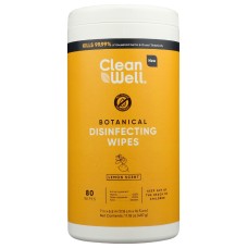CLEANWELL: Wipes Disinfecting Lemon, 80 pc