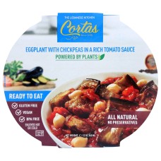 CORTAS: Eggplant With Chickpeas In A Rich Tomato Sauce Ready To Eat Meal, 12 oz