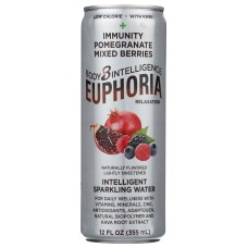 BODY INTELLIGENCE: Euphoria Intelligent Sparkling Water Pomegranate Mixed Berries, 12 fo