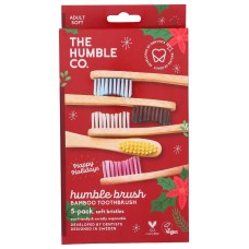 THE HUMBLE CO: Holiday Bamboo Humble Toothbrush, 5 pc