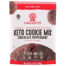 LAKANTO: Chocolate Peppermint Keto Cookie Mix, 6.77 oz