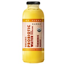 KAMSA: Turmeric Mango Organic Probiotic Non Sparkling Water, 14 fo