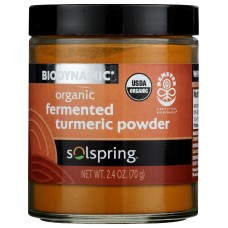 SOLSPRING: Tumeric Org Frmented Pwdr, 2.4 oz