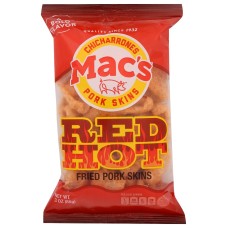 MACS: Red Hot Fried Pork Skins, 3 oz