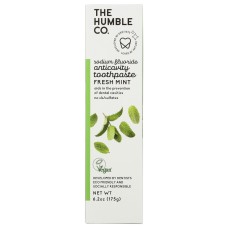 THE HUMBLE CO: Fresh Mint Sodium Fluoride Anticavity Toothpaste, 6.2 oz