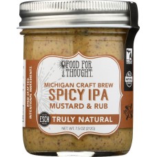 FOOD FOR THOUGHT: Truly Natural Spicy IPA Mustard & Rub, 7.5 fo