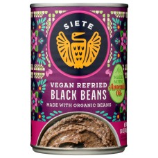 SIETE: Refried Black Beans, 16 oz