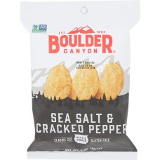 BOULDER CANYON: Classic Cut Sea Salt & Cracked Pepper Kettle Cooked Chips, 2 oz