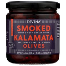 DIVINA: Olives Smoked Kalamata, 7.8 OZ
