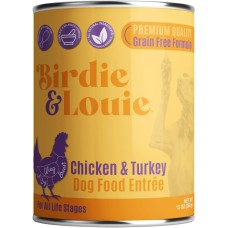 BIRDIE & LOUIE: Wet Dog Food Real Chicken and Turkey, 13 oz