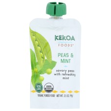 KEKOA: Peas And Mint Squeeze Pouch, 3.5 oz