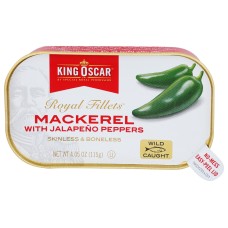 KING OSCAR: Mackerel Fillet Jalapeno Peppers, 4.05 oz