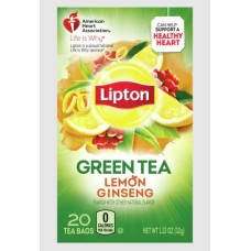 LIPTON: Lemon Ginseng Green Tea, 20 bg