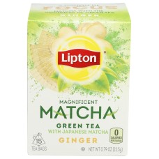LIPTON: Matcha Green Tea Ginger, 15 pc