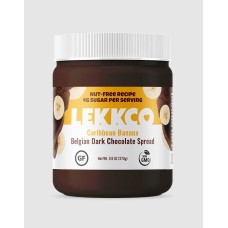 LEKKCO: Caribbean Banana Belgian Dark Chocolate Spread, 9.5 oz