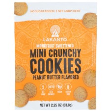 LAKANTO: Mini Crunchy Peanut Butter Cookies, 2.25 oz