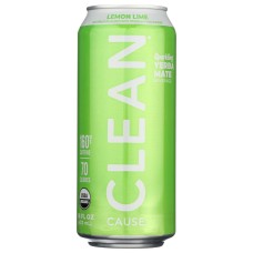 CLEAN CAUSE: Lemon Lime Organic Sparkling Yerba Mate, 16 fo