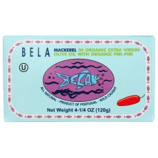 BELA: Mackerel in Organic Extra Virgin Olive Oil with Piri Piri, 4.25 oz