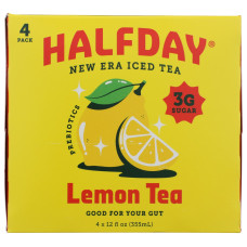 HALFDAY: Lemon Prebiotic Iced Tea 4Pk, 48 fo