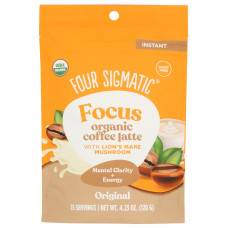 FOUR SIGMATIC: Focus Organic Coffee Latte Original, 4.23 oz