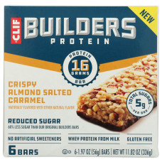 CLIF BUILDER: Almond Salted Caramel Protein Crisp Bar 6Pc, 11.82 oz