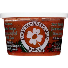 LUCKY HABANERO: Medium Salsa, 16 oz
