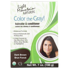 LIGHT MOUNTAIN: Color the Gray Natural Haircolor and Conditioner Dark Brown, 7 oz LIGHT MOUNTAIN: Color the Gray Natural Haircolor and Conditioner Dark Brown, 7 oz