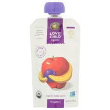 LOVE CHILD ORGANICS: Superblends Apples Bananas Blueberries Puree, 4 oz LOVE CHILD ORGANICS: Superblends Apples Bananas Blueberries Puree, 4 oz