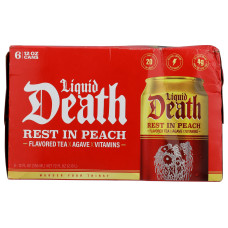 LIQUID DEATH: Rest in Peach Tea 6 Count, 72 fo LIQUID DEATH: Rest in Peach Tea 6 Count, 72 fo