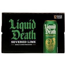 LIQUID DEATH: Severed Lime Sparkling Water 12pk, 202.8 fo