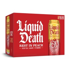 LIQUID DEATH: Rest In Peach Iced Tea 8pk, 153.6 fo
