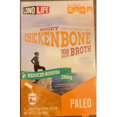 LONOLIFE: Reduced Sodium Chicken Bone Broth Sticks, 4 pk