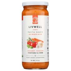 LIVWELL FOODS: Creamy Tuscan Vegetable and Herb Sauce, 16 oz