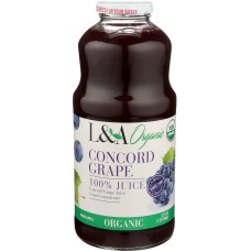 L & A JUICE: Organic Concord Grape Juice, 32 oz