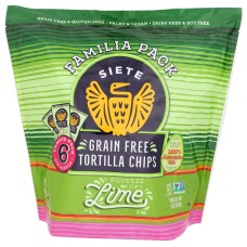 SIETE: Lime Grain Free Tortilla Chips 6Pack, 6 oz