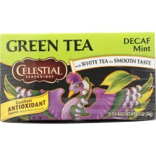CELESTIAL SEASONINGS: Tea Green Dcf Mint, 20 bg
